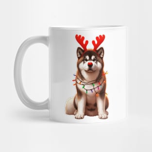 Christmas Red Nose Akita Dog Mug